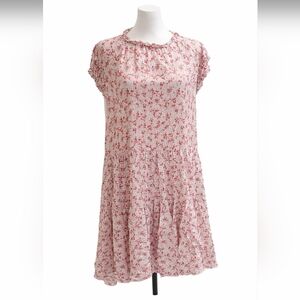 Kirundo Dropped Waist Peplum Midi Dress Peachy Orange Floral Size XXL